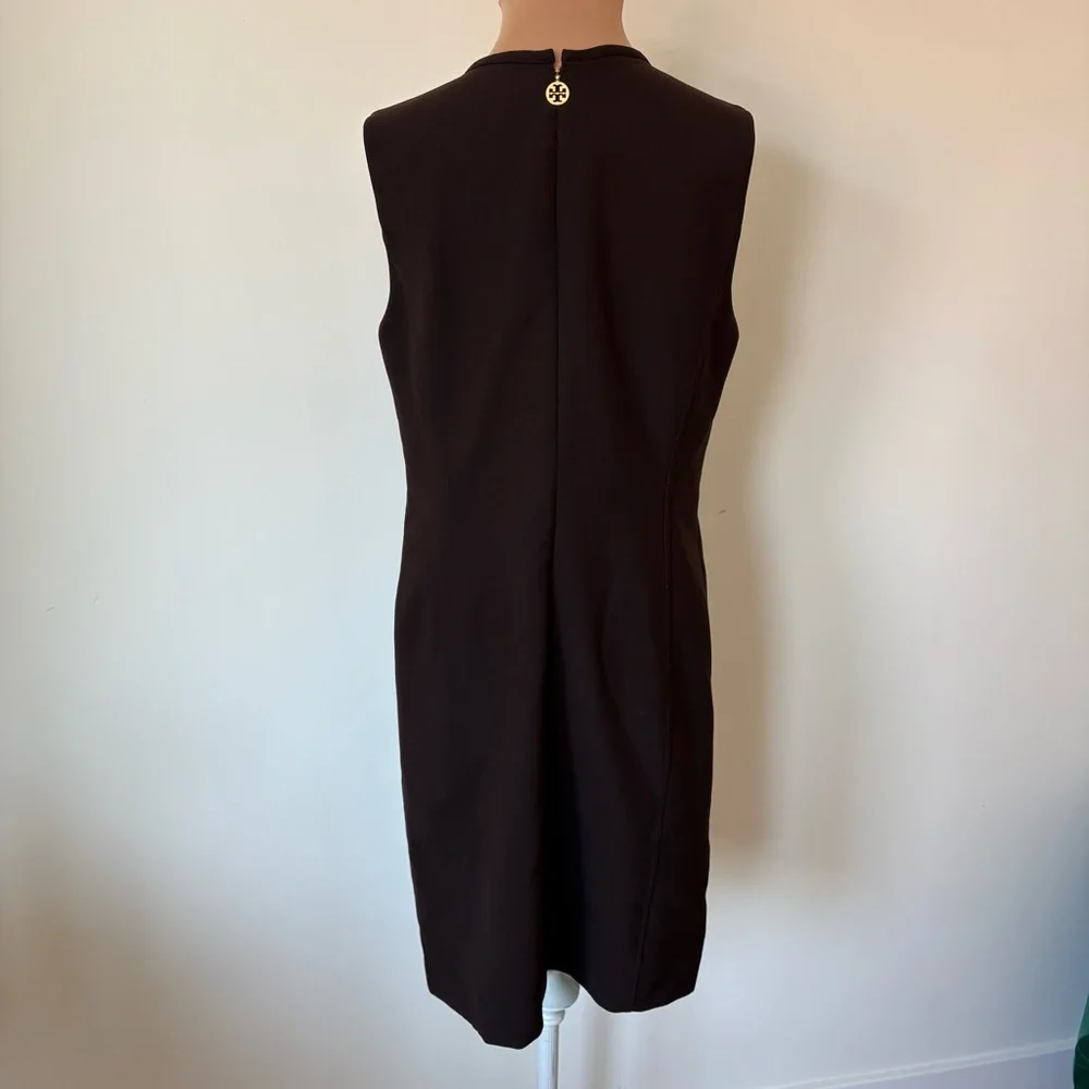 Tory Burch Brown Wool Sleeveless Knee Length Sleeveless Sheath Dress EUC Size 10